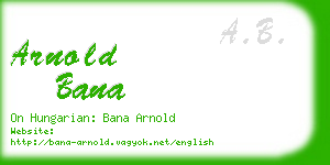 arnold bana business card